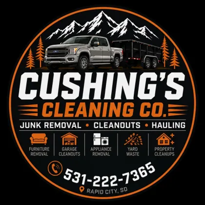 Cushing's Cleaning Co junk removal logo in Rapid City, SD