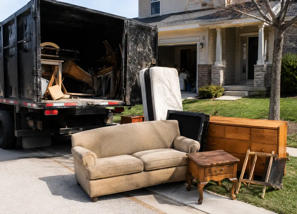Rapid City SD junk hauling with furniture and truck